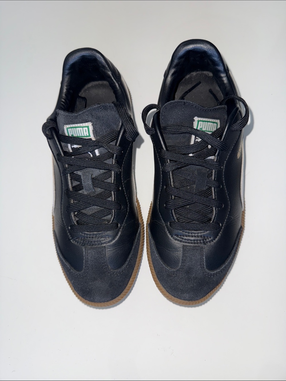 Puma King 21 IT Mens Black Leather Gum Sole Indoor Soccer Shoes Sneakers Size 7